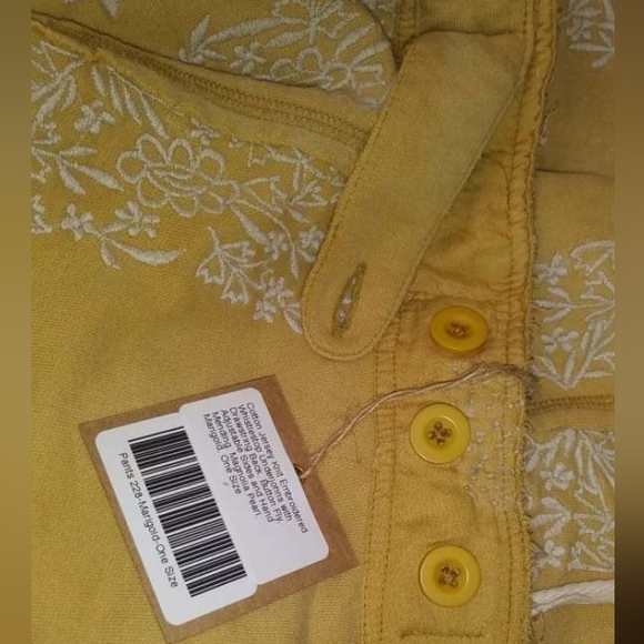 NWT Embroidered Whistlestop Underjohns Marigold Pants 228 Yellow Magnolia Pearl - Picture 13 of 13